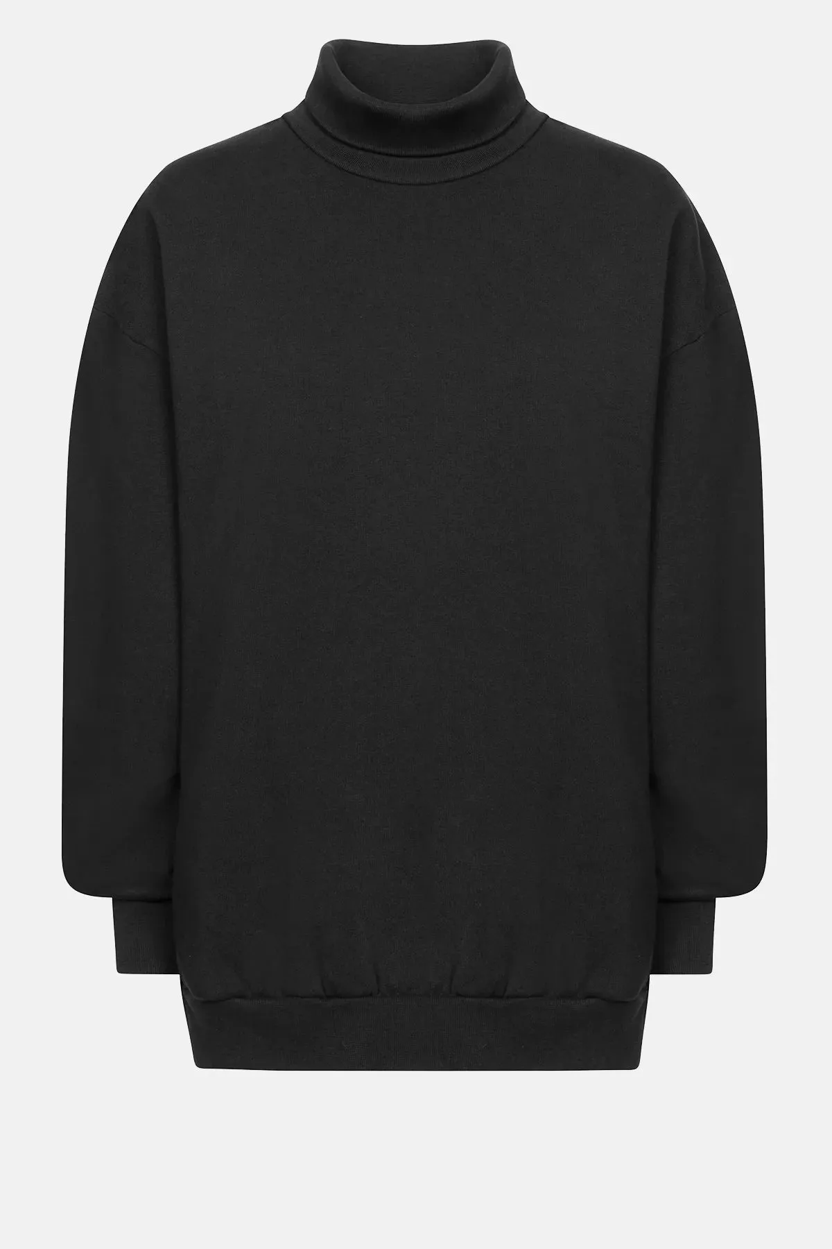 KEEP TURTLENECK OVERSIZED SWEATSHIRT  | BLACK