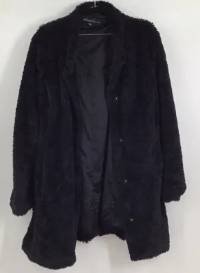 Kenneth Cole Women's Navy Blue Collared Single-Breasted Overcoat - Size XL