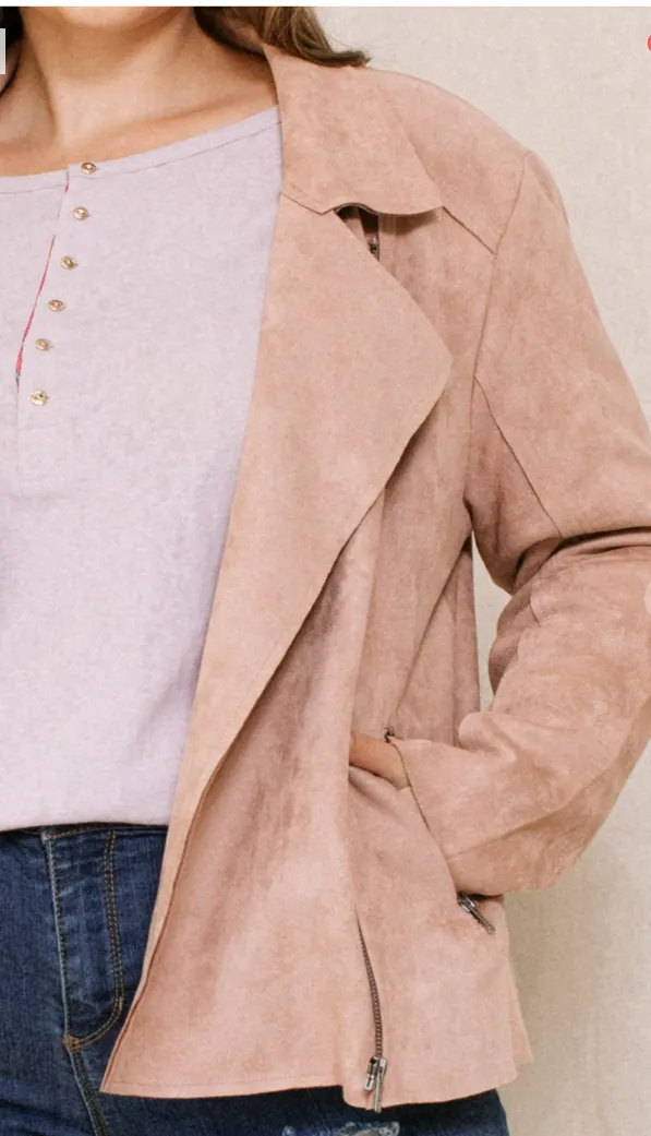 LA VIE EN ROSE Crop Moto Jacket
