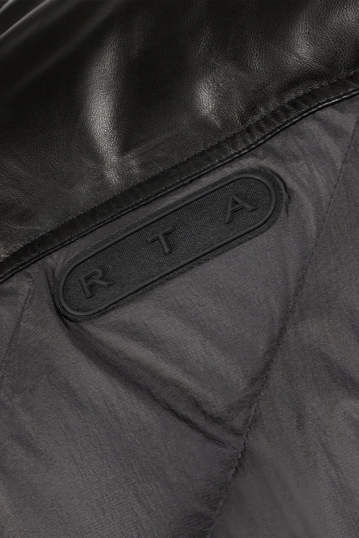 Leather Contrast Puffer Jacket