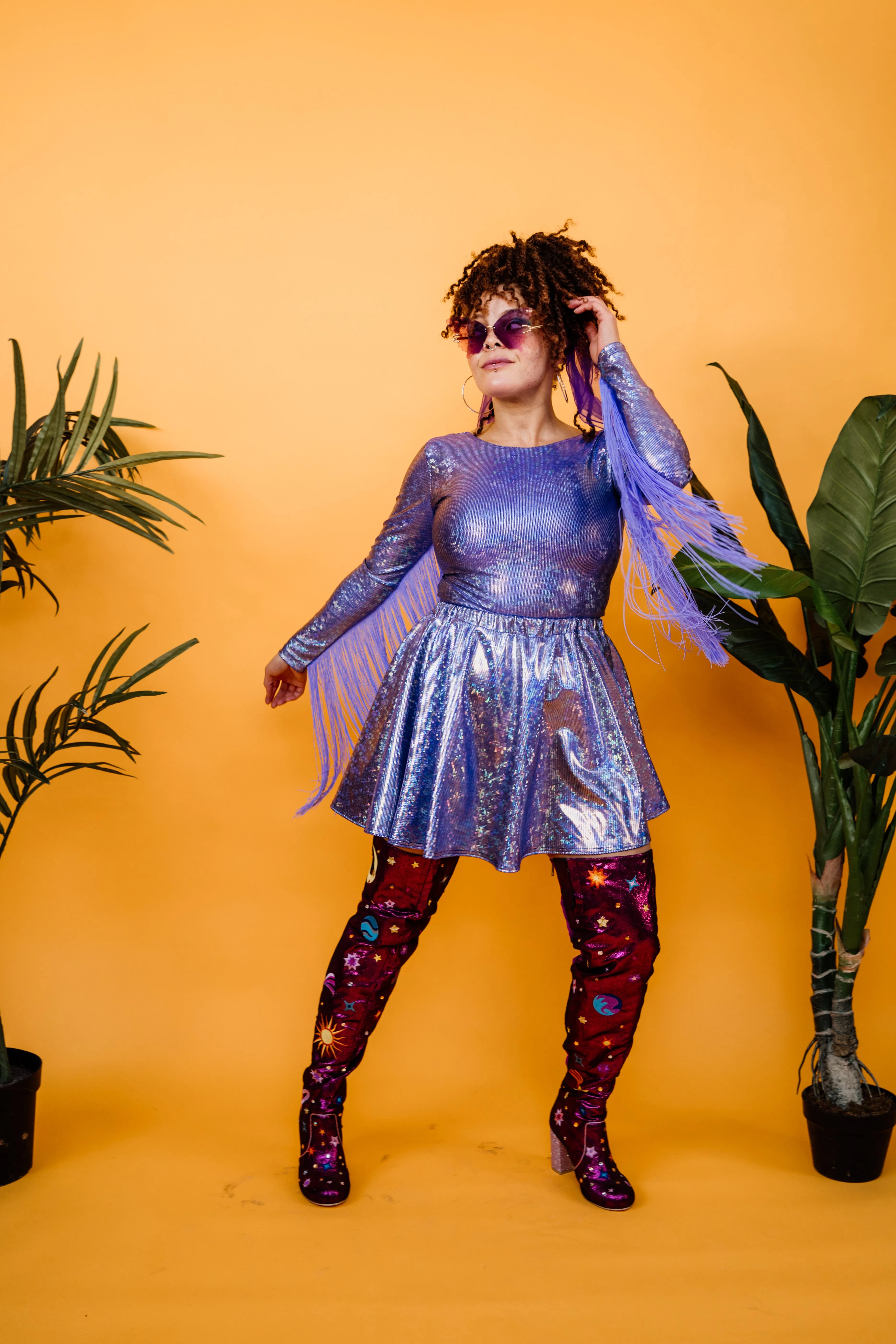 Lilac Sparkle Disco Skirt
