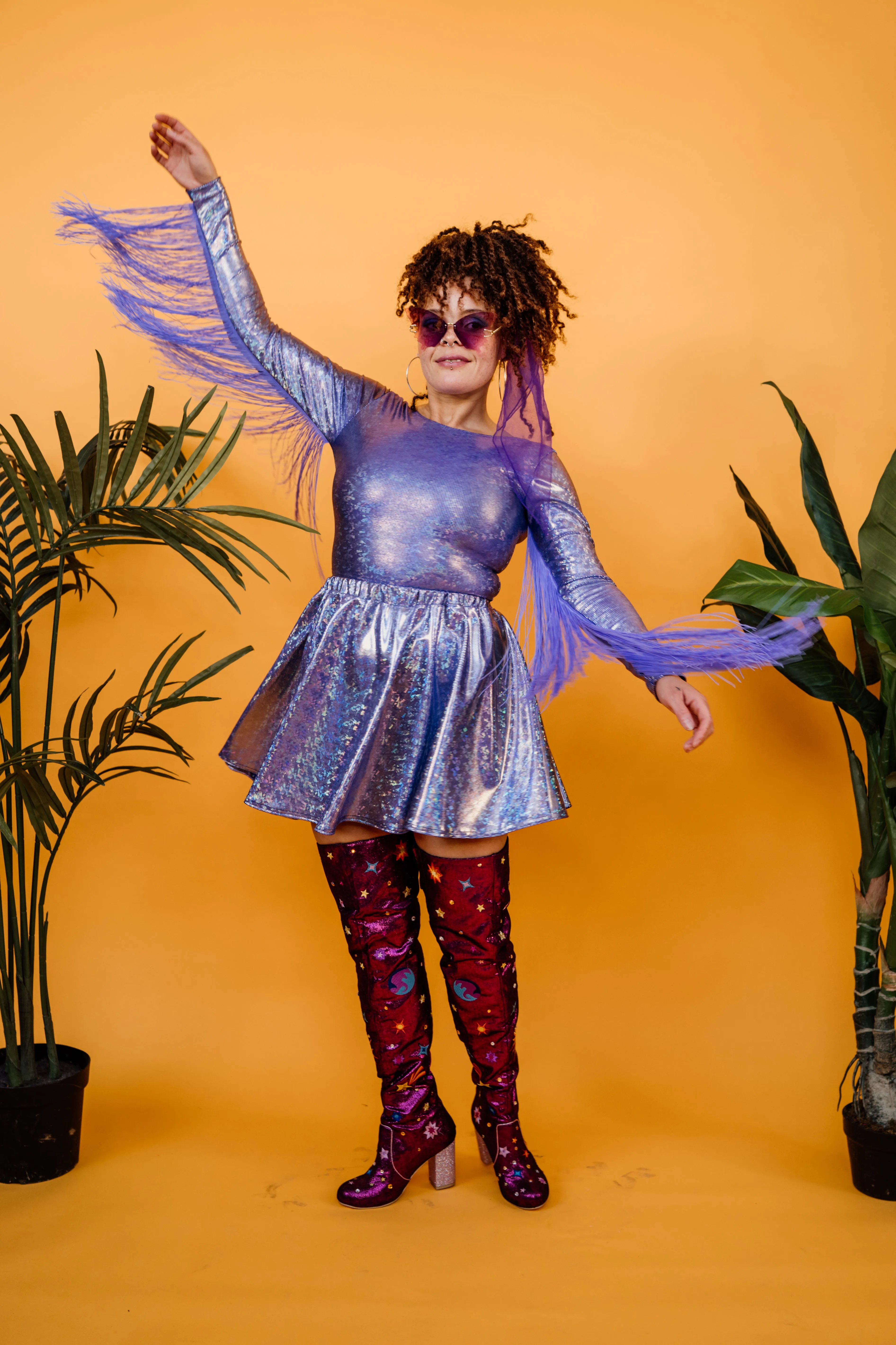 Lilac Sparkle Disco Skirt