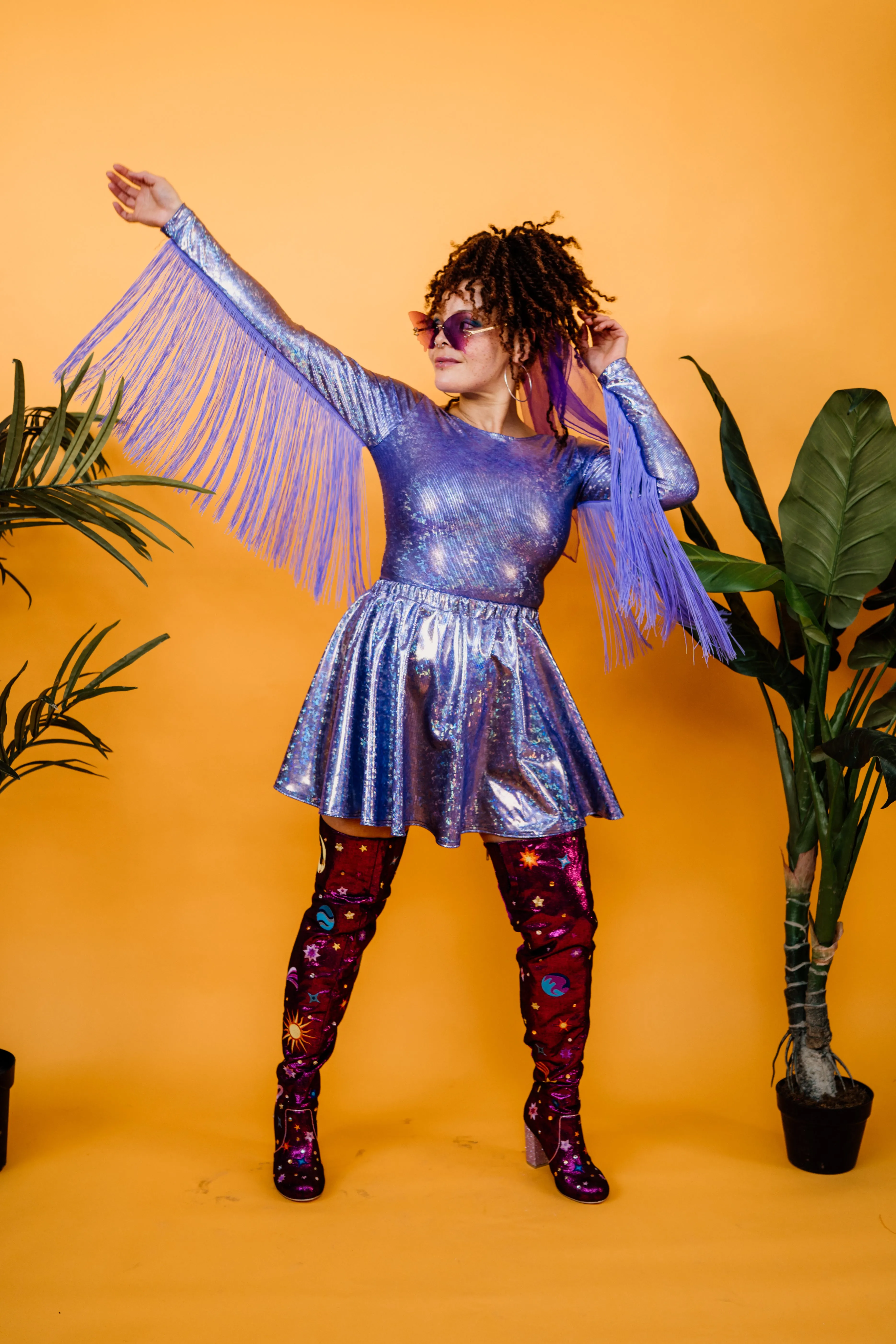 Lilac Sparkle Disco Skirt
