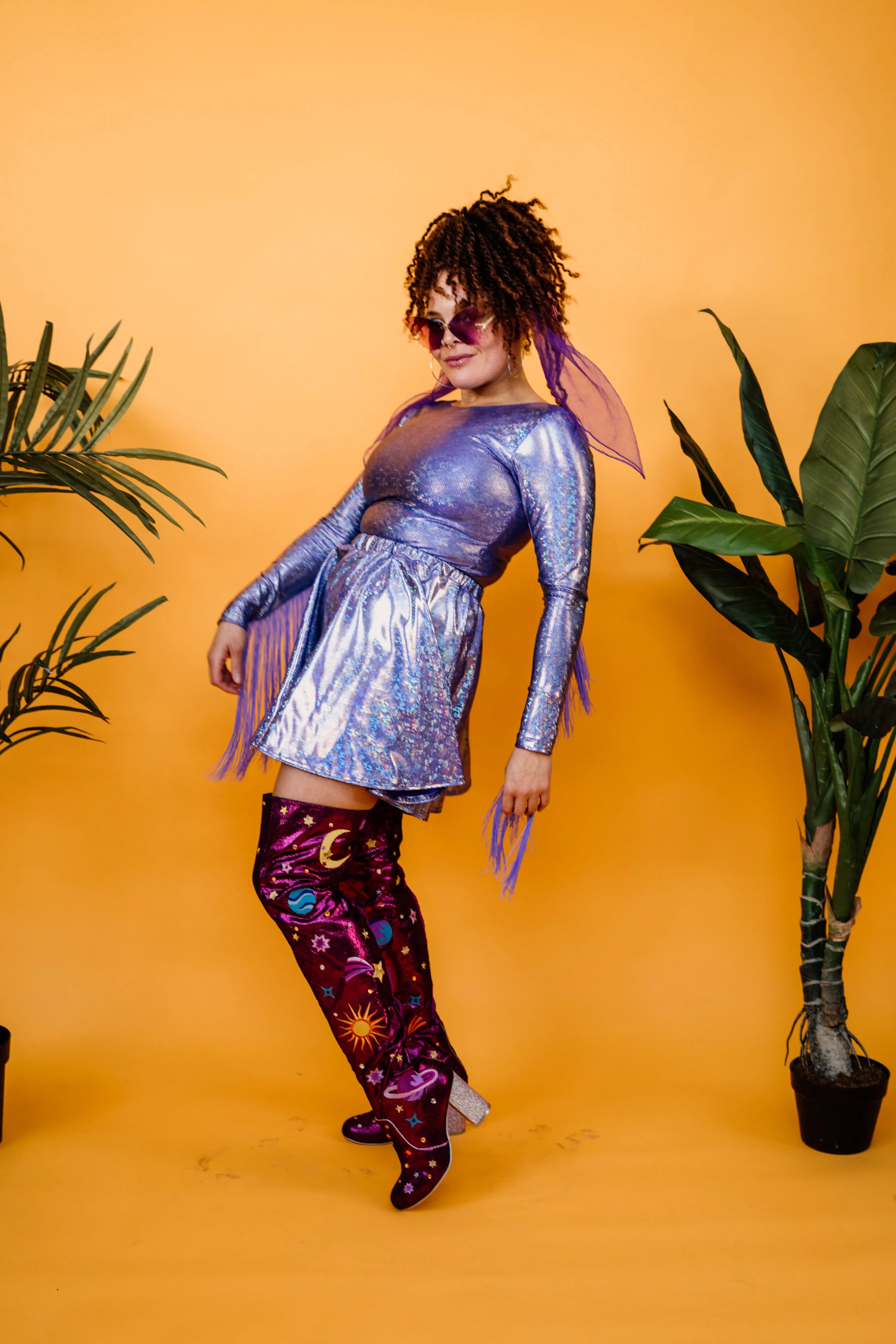 Lilac Sparkle Disco Skirt