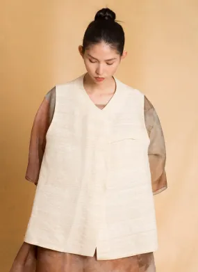Linum Boxy Vest - Natural