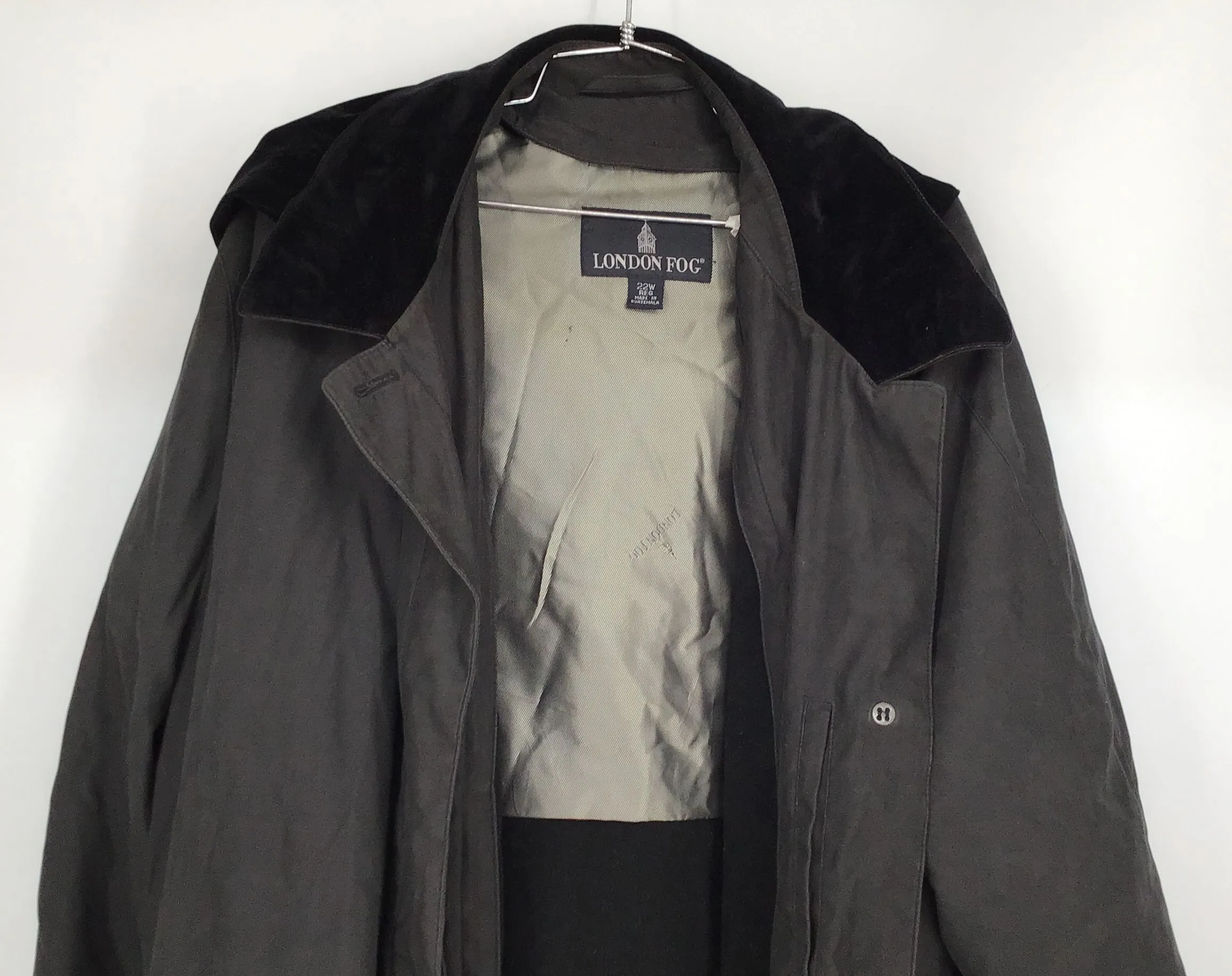 London Fog Women's Gray Hooded Long Overcoat - Size 22W