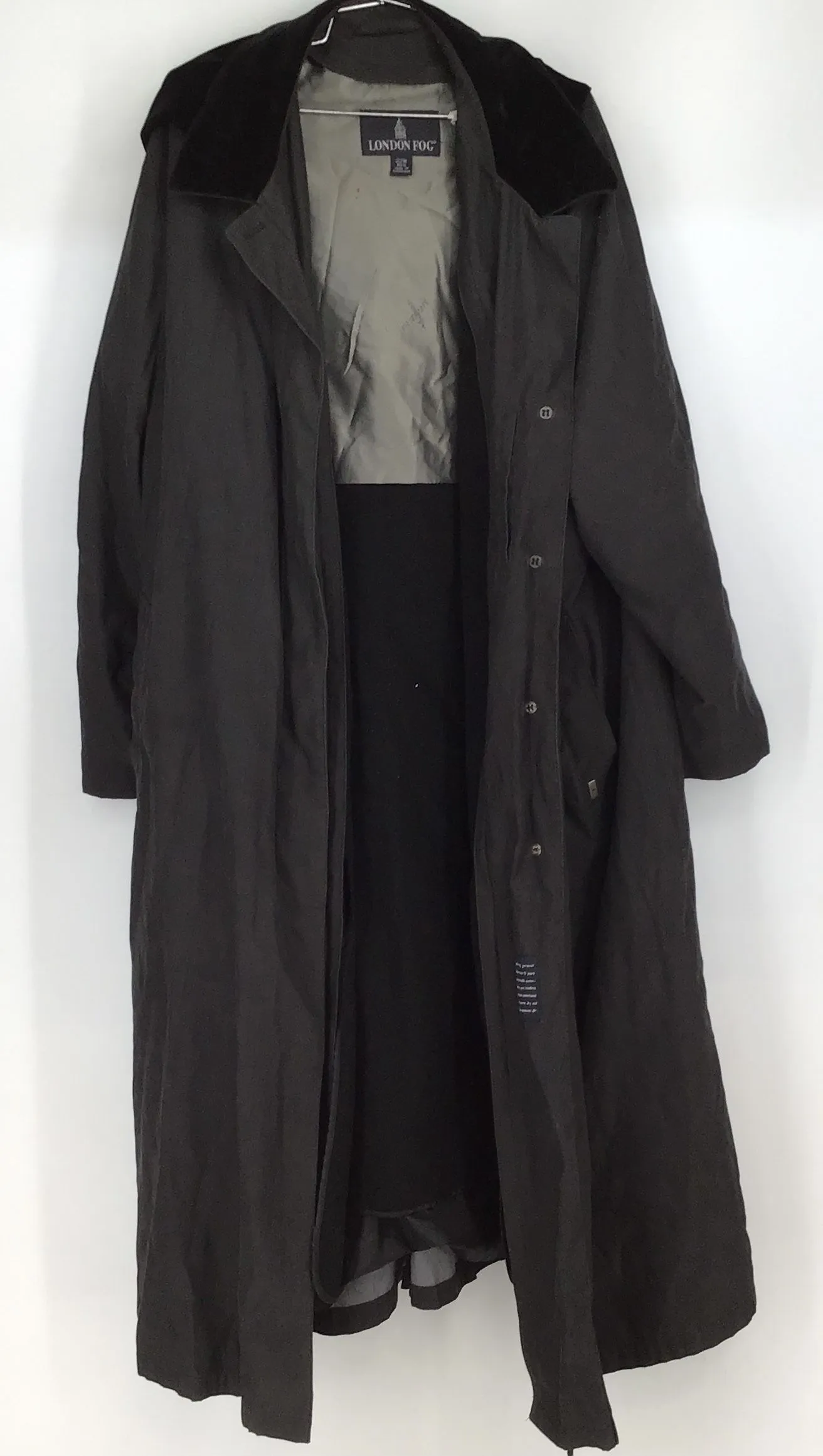 London Fog Women's Gray Hooded Long Overcoat - Size 22W