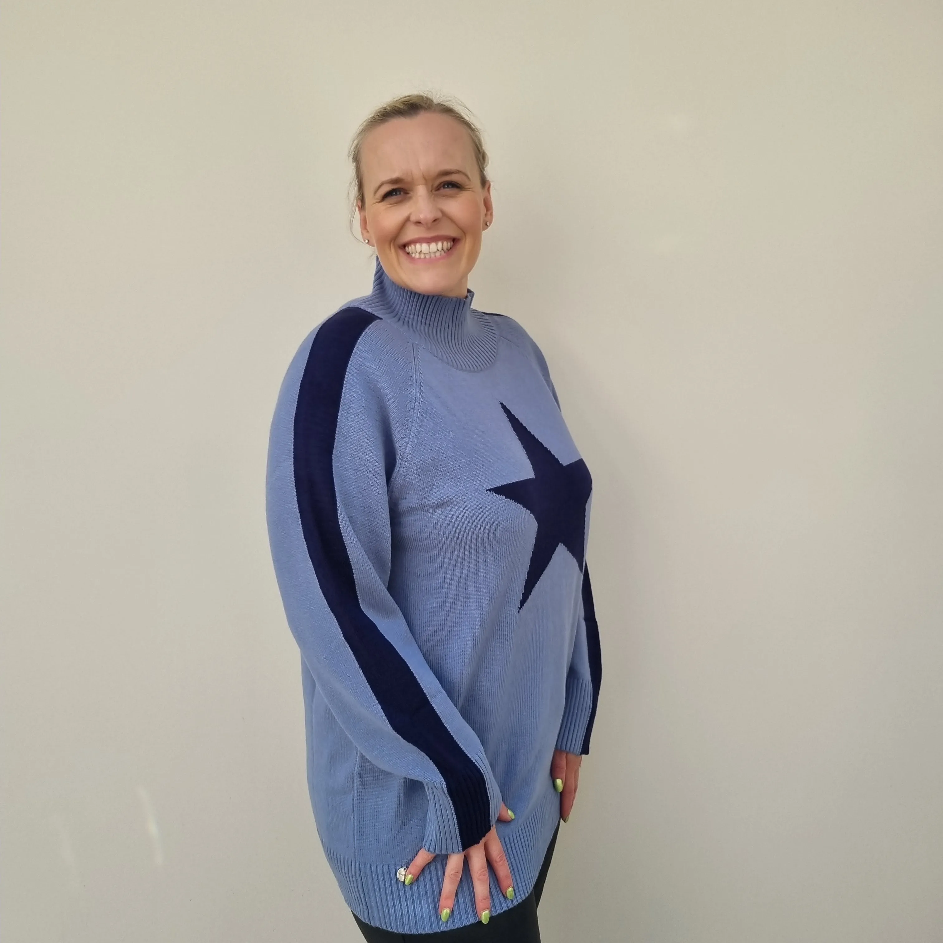 Malissa J Jacquard star and stripe jumper