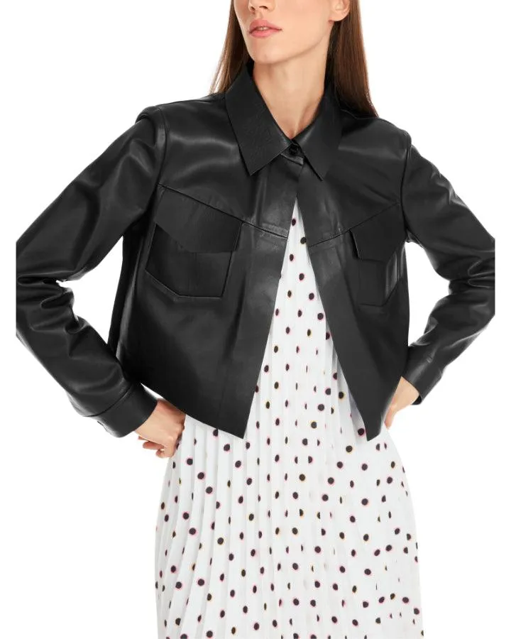 Marc Cain Cropped Leather Jacket