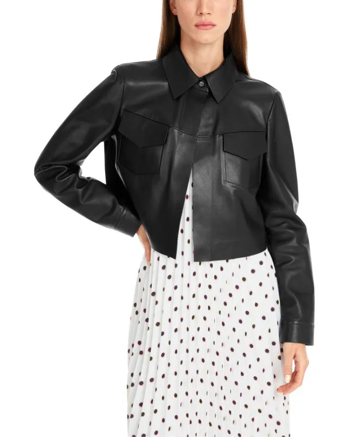 Marc Cain Cropped Leather Jacket