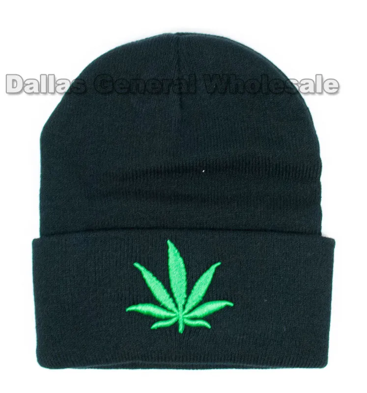 Marijuana Skull Beanie Caps Wholesale