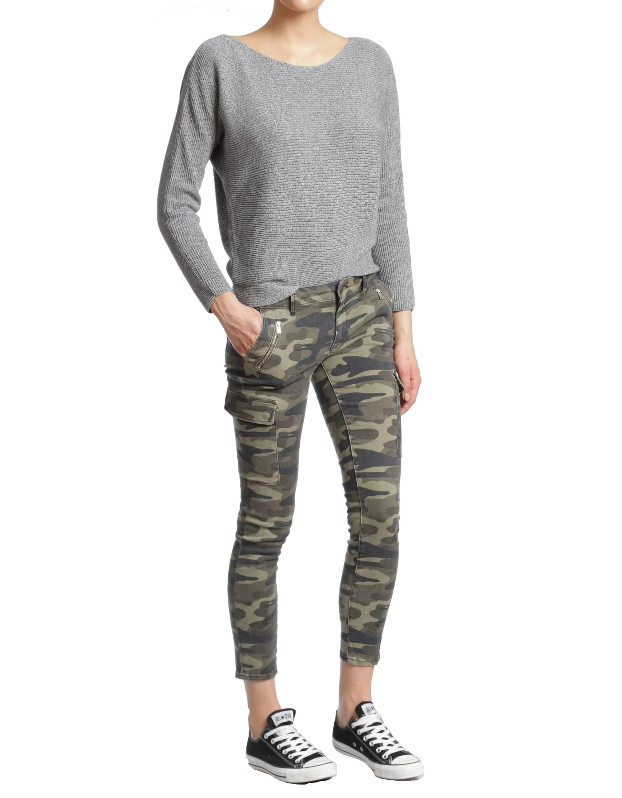 Mavi Women's Juliette Size 24/27 Camouflage Mid Rise Skinny Cargo Pants