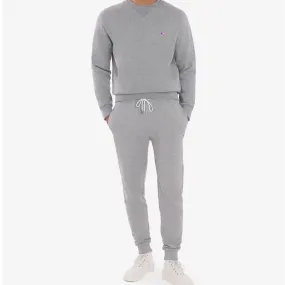 Men Tricolor Fox Patch Clean Sweatshirt - Grey Melange