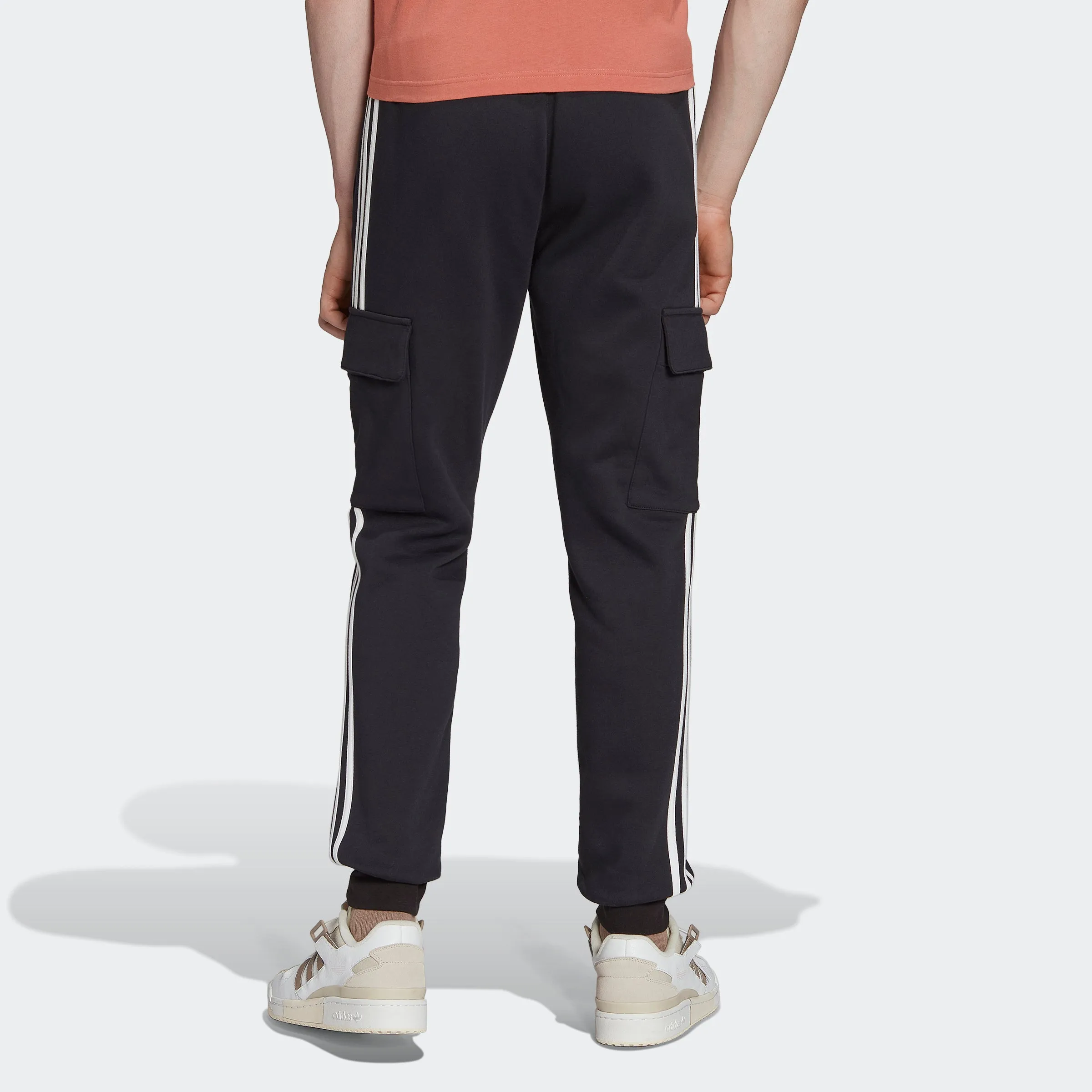 Men's adidas Originals Adicolor 3-Stripes Cargo Slim Joggers Black