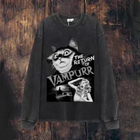 Mens Vintage The Return Of Vampurr Print Sweatshirt