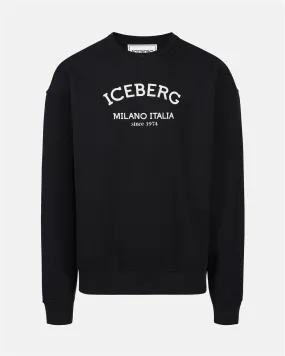 Mialno Print Logo Sw Shirt (Black) - I23E05D63179000