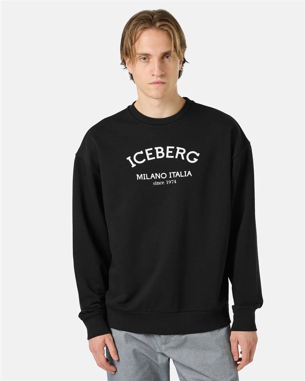 Mialno Print Logo Sw Shirt (Black) - I23E05D63179000