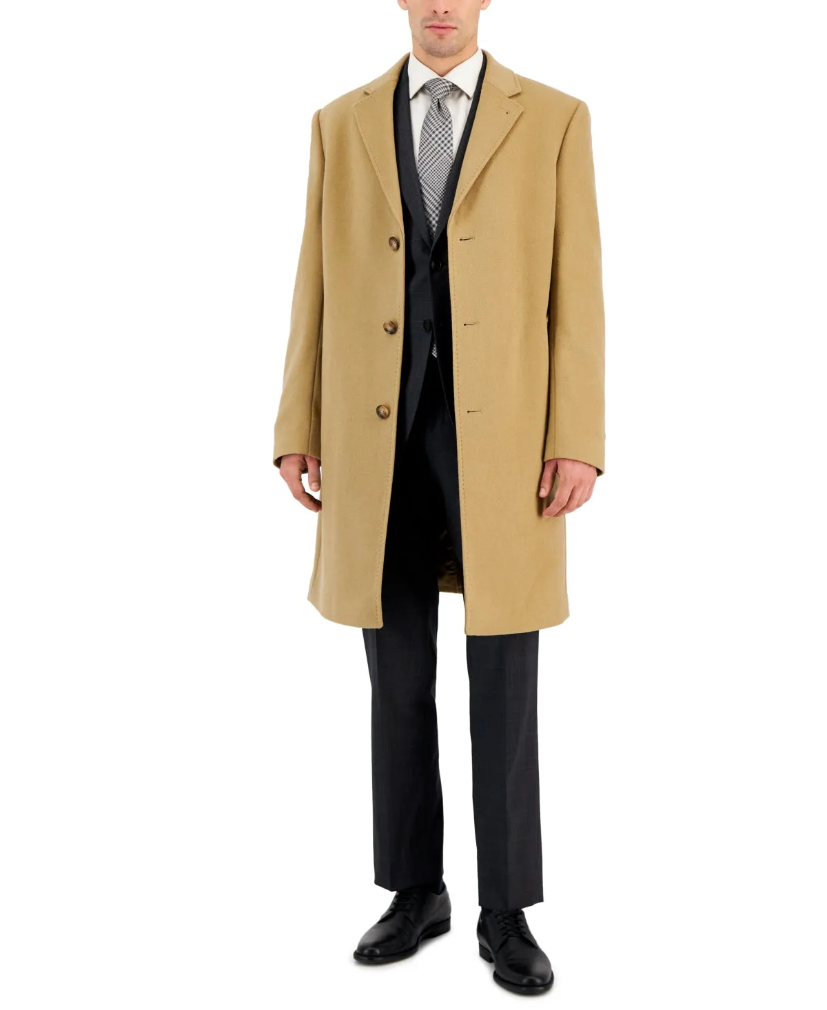 Michael Kors Mens Classic fit Overcoat Coat 38 R Beige