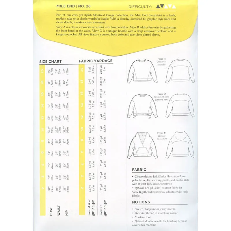 Mile End Sweatshirt Pattern