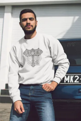 Mjolnir Knotwork Hammer White Printed Sweatshirt for men
