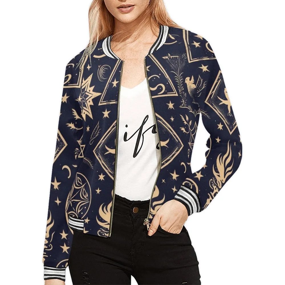 Mystical Symbols Horizontal Stripes Jacket