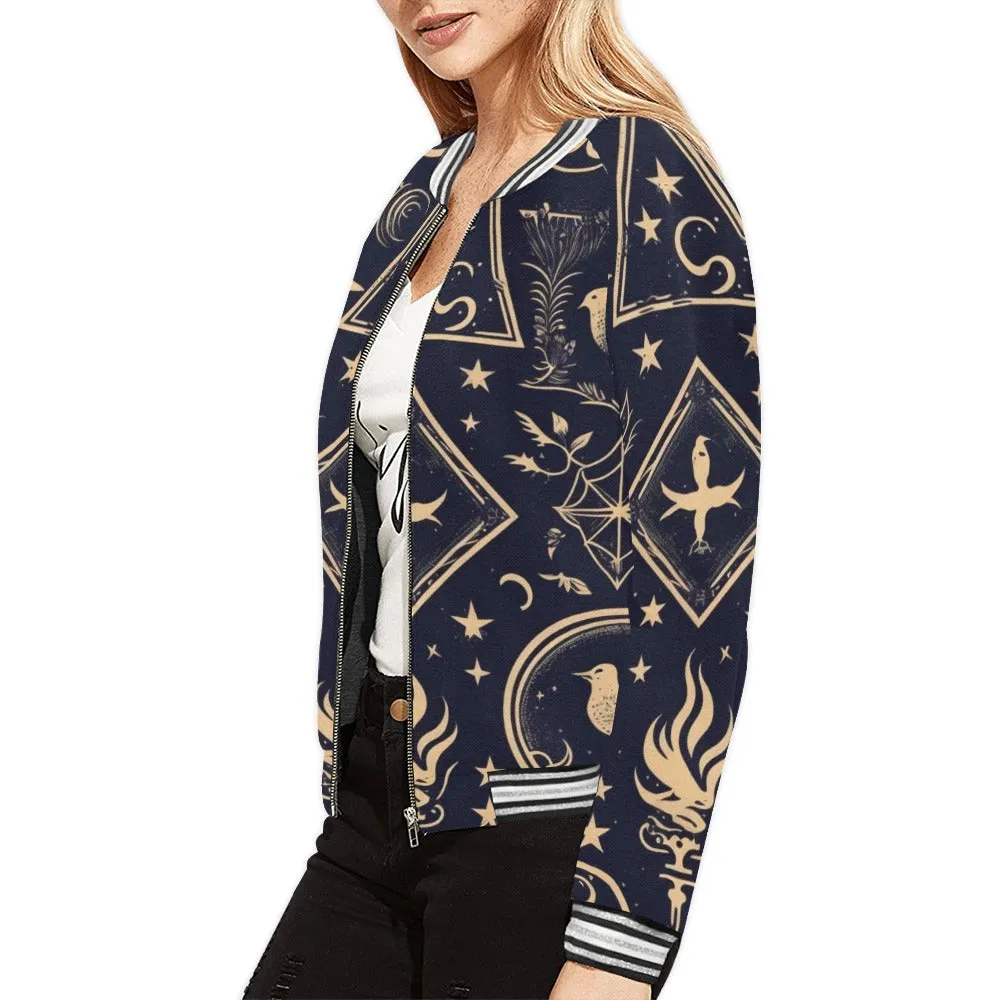 Mystical Symbols Horizontal Stripes Jacket