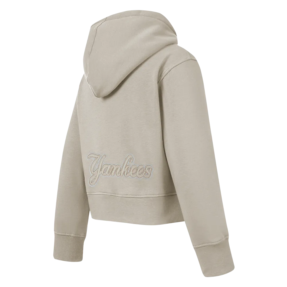 NEW YORK YANKEES NEUTRAL TODDLER GIRLS FLC PO HOODIE (TAUPE)