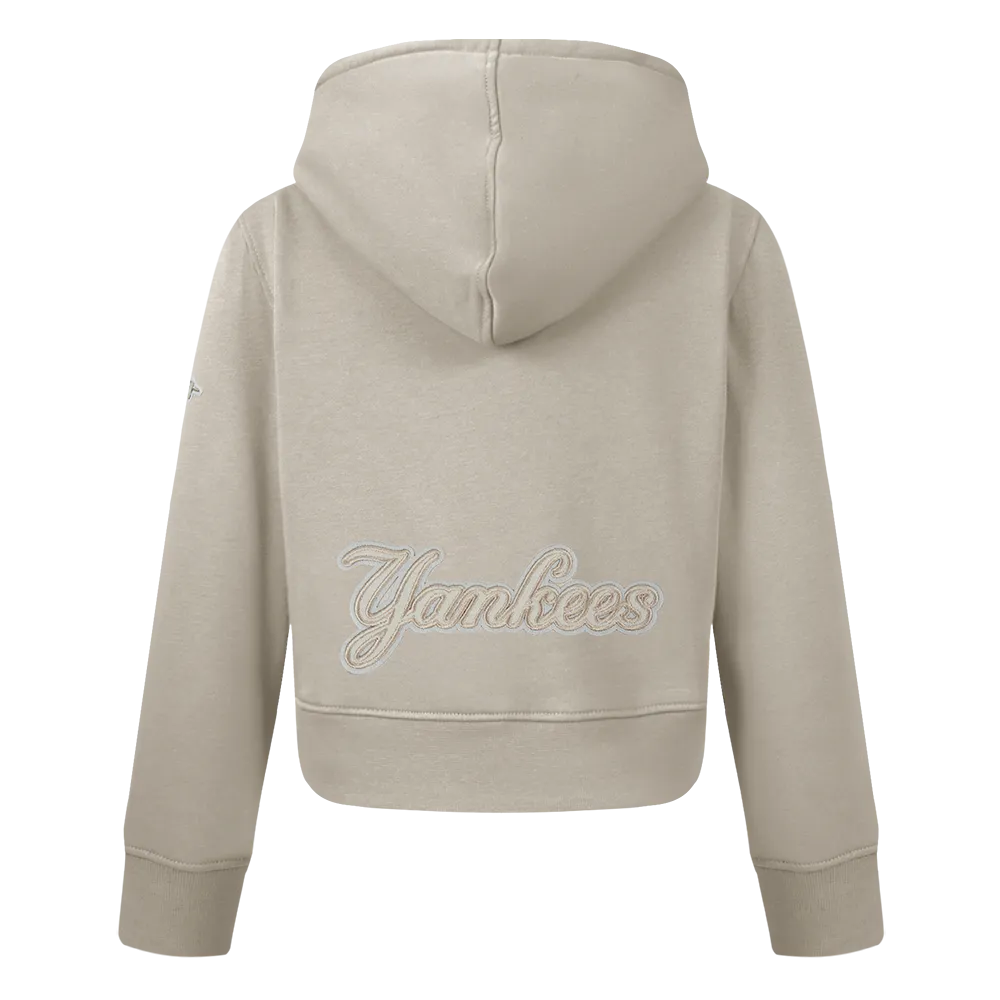 NEW YORK YANKEES NEUTRAL TODDLER GIRLS FLC PO HOODIE (TAUPE)