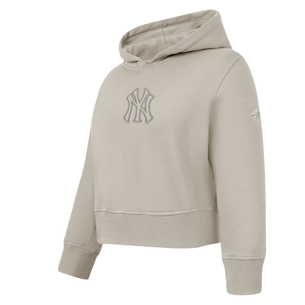 NEW YORK YANKEES NEUTRAL TODDLER GIRLS FLC PO HOODIE (TAUPE)