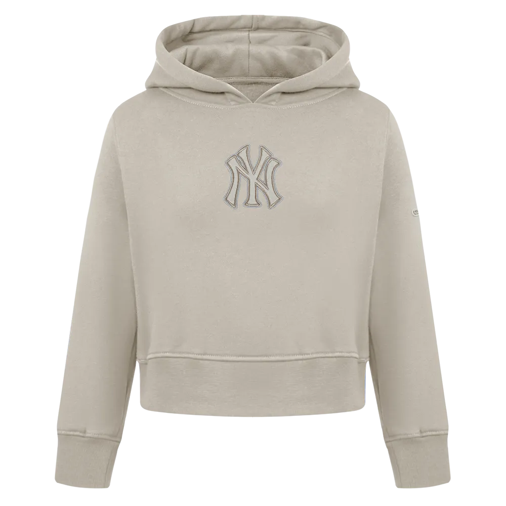 NEW YORK YANKEES NEUTRAL TODDLER GIRLS FLC PO HOODIE (TAUPE)