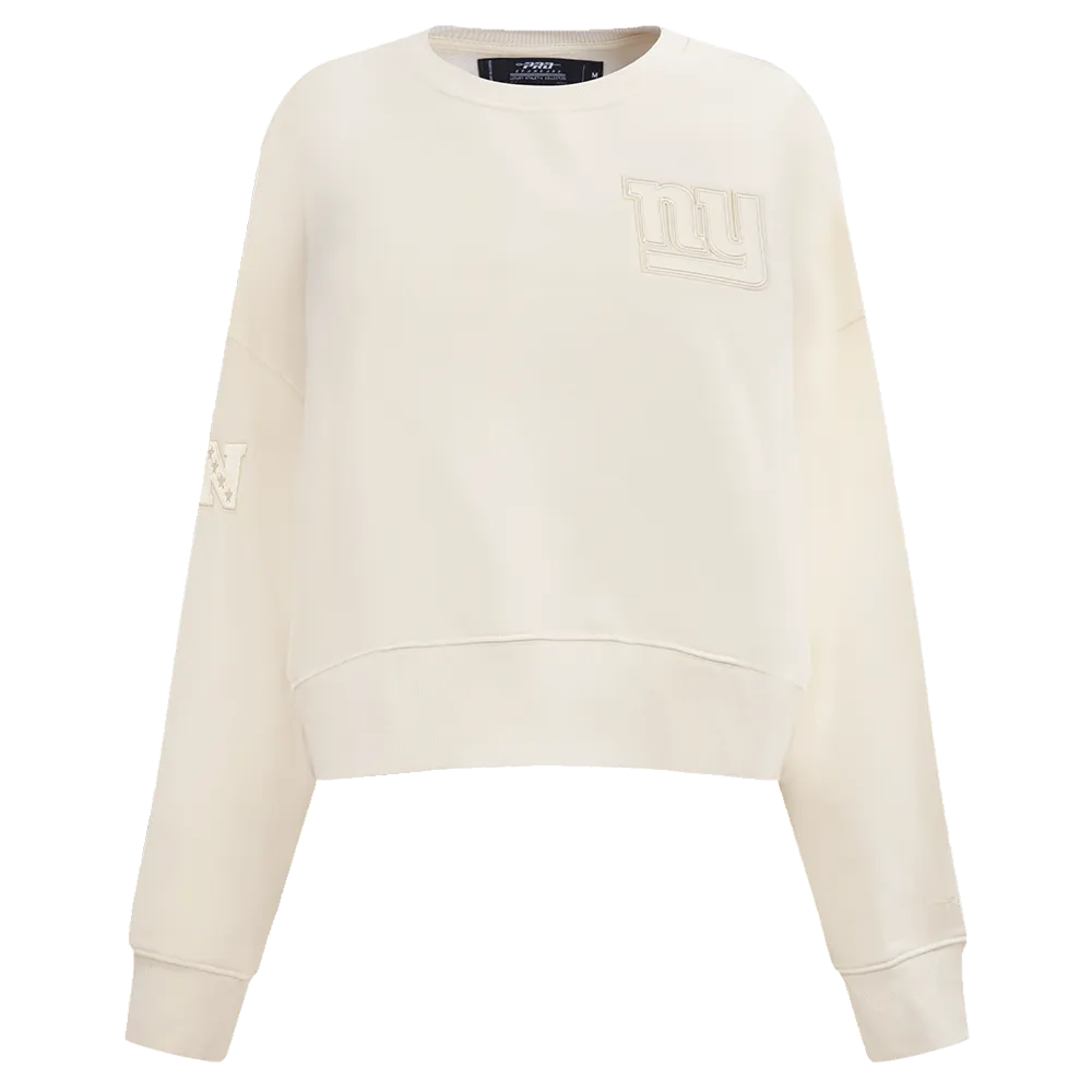 NFL NEW YORK GIANTS NEUTRAL WOMEN'S CREWNECK (EGGSHELL)