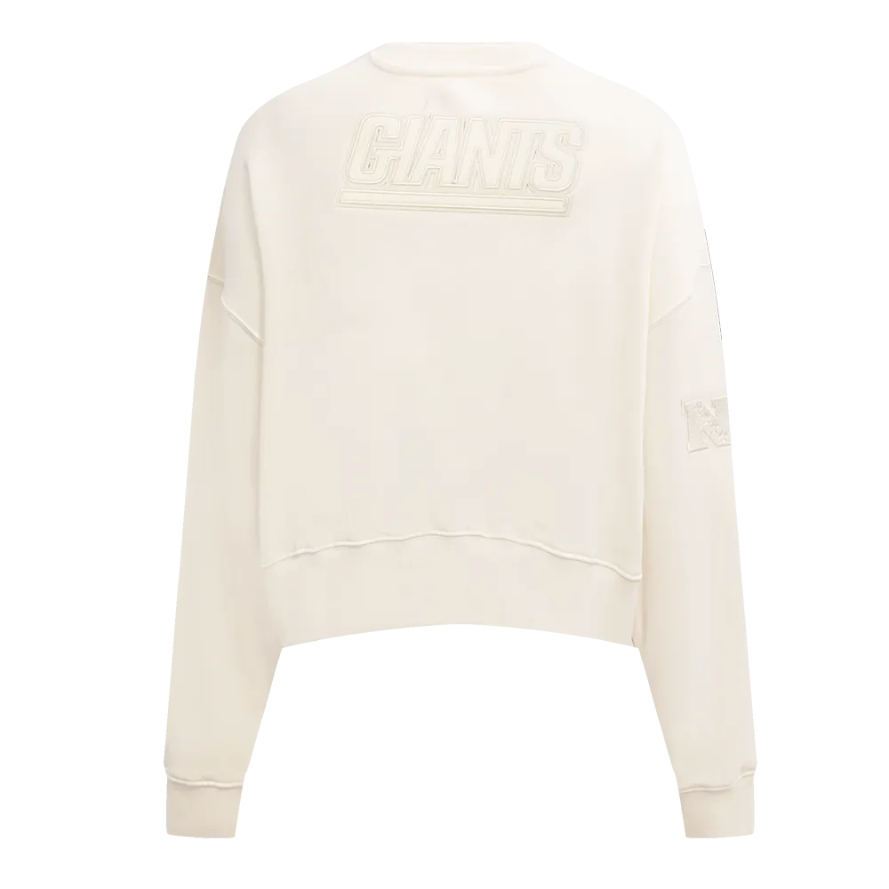 NFL NEW YORK GIANTS NEUTRAL WOMEN'S CREWNECK (EGGSHELL)