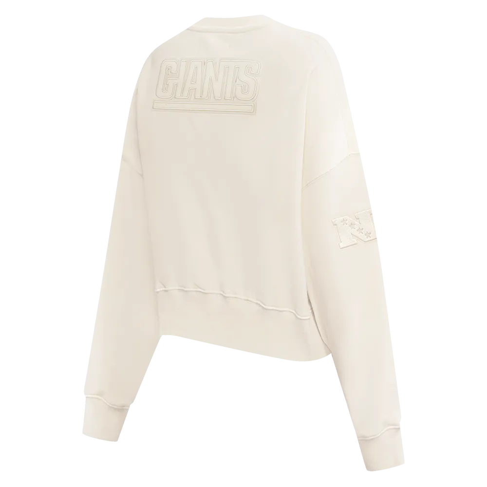 NFL NEW YORK GIANTS NEUTRAL WOMEN'S CREWNECK (EGGSHELL)