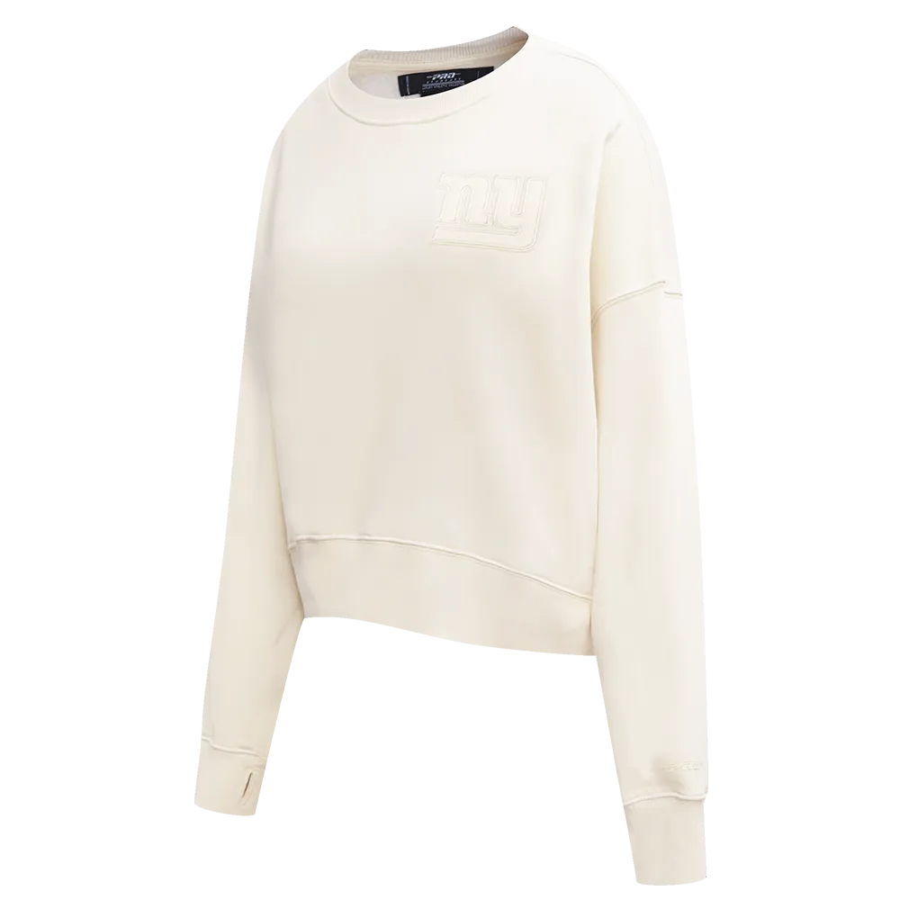 NFL NEW YORK GIANTS NEUTRAL WOMEN'S CREWNECK (EGGSHELL)
