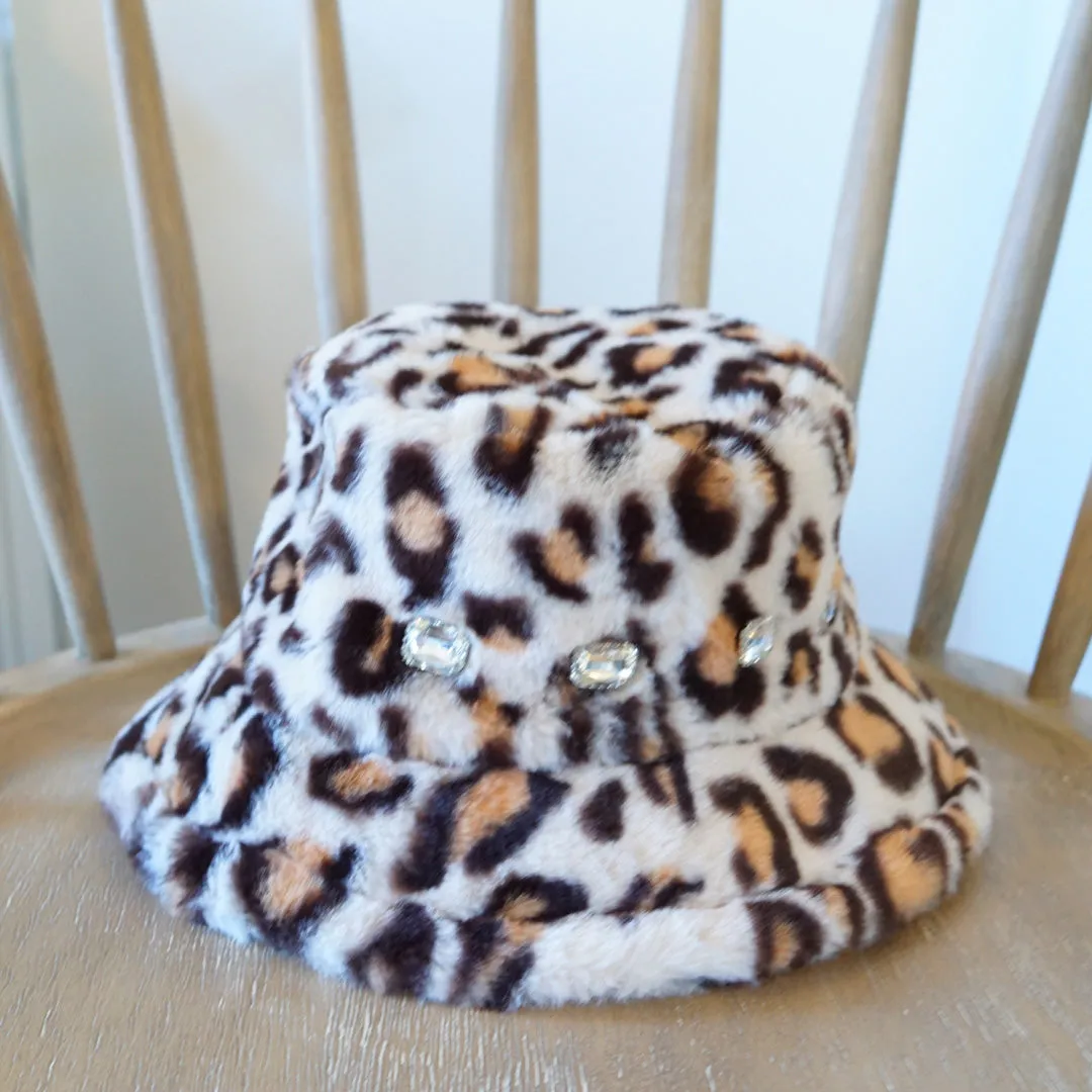 【NY】Leopard Fur Bucket Hat