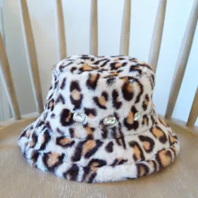 【NY】Leopard Fur Bucket Hat