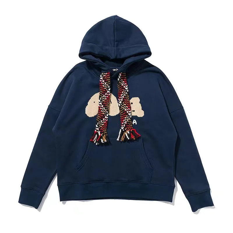 Palm Angels Hoodie Embroidery Velvet Hoodie Sweater for Men and Women