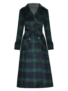 Plaid Overcoat Long Sleeve Winter Jacket