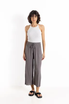 PLEATED CROPPED COMFORT TROUSERS