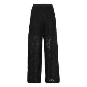 Pulz Dandy Wide Leg Trousers Black Beauty