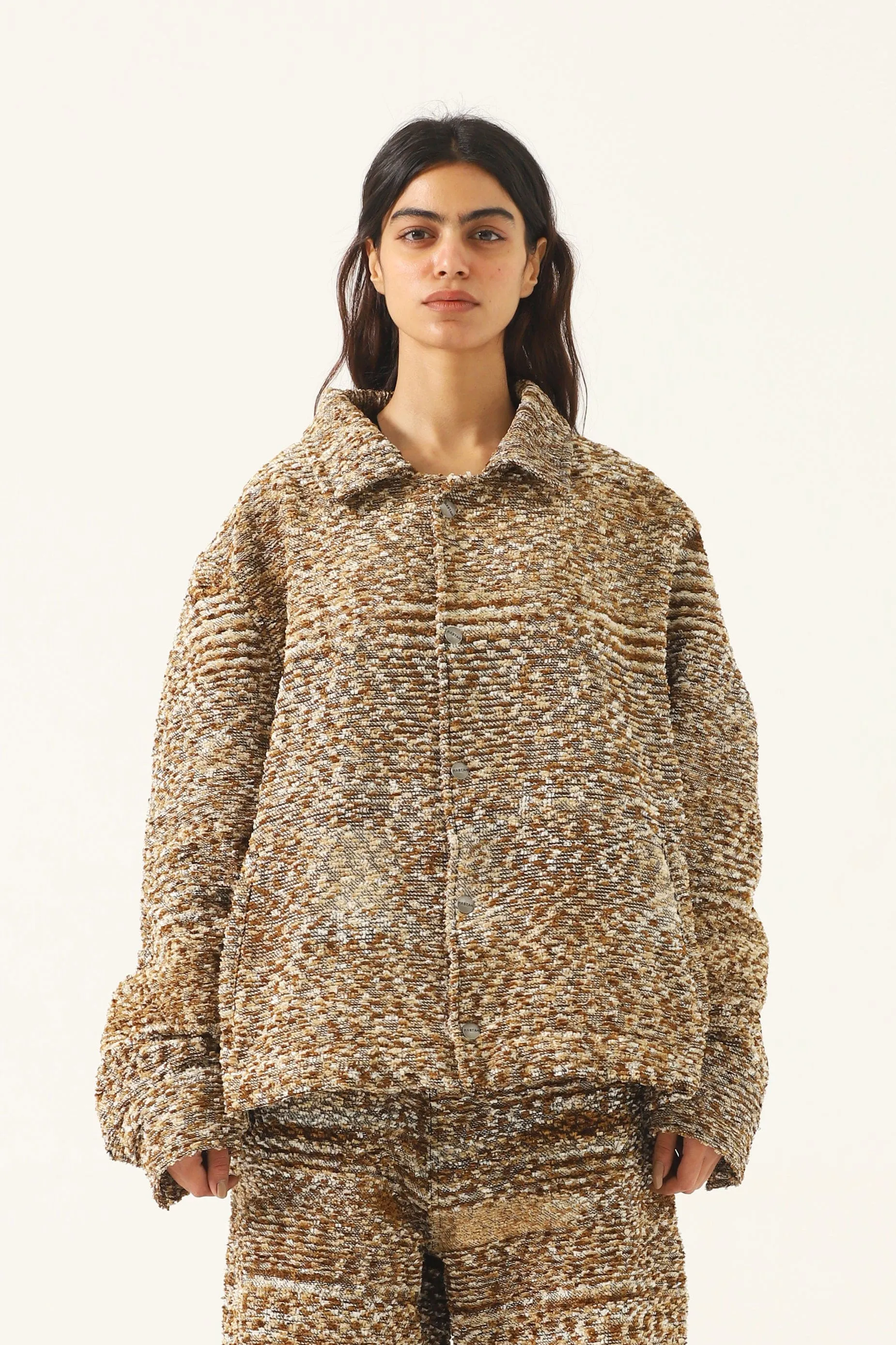 "DISTORTED VERSES" HANDWOVEN JACQUARD JACKET