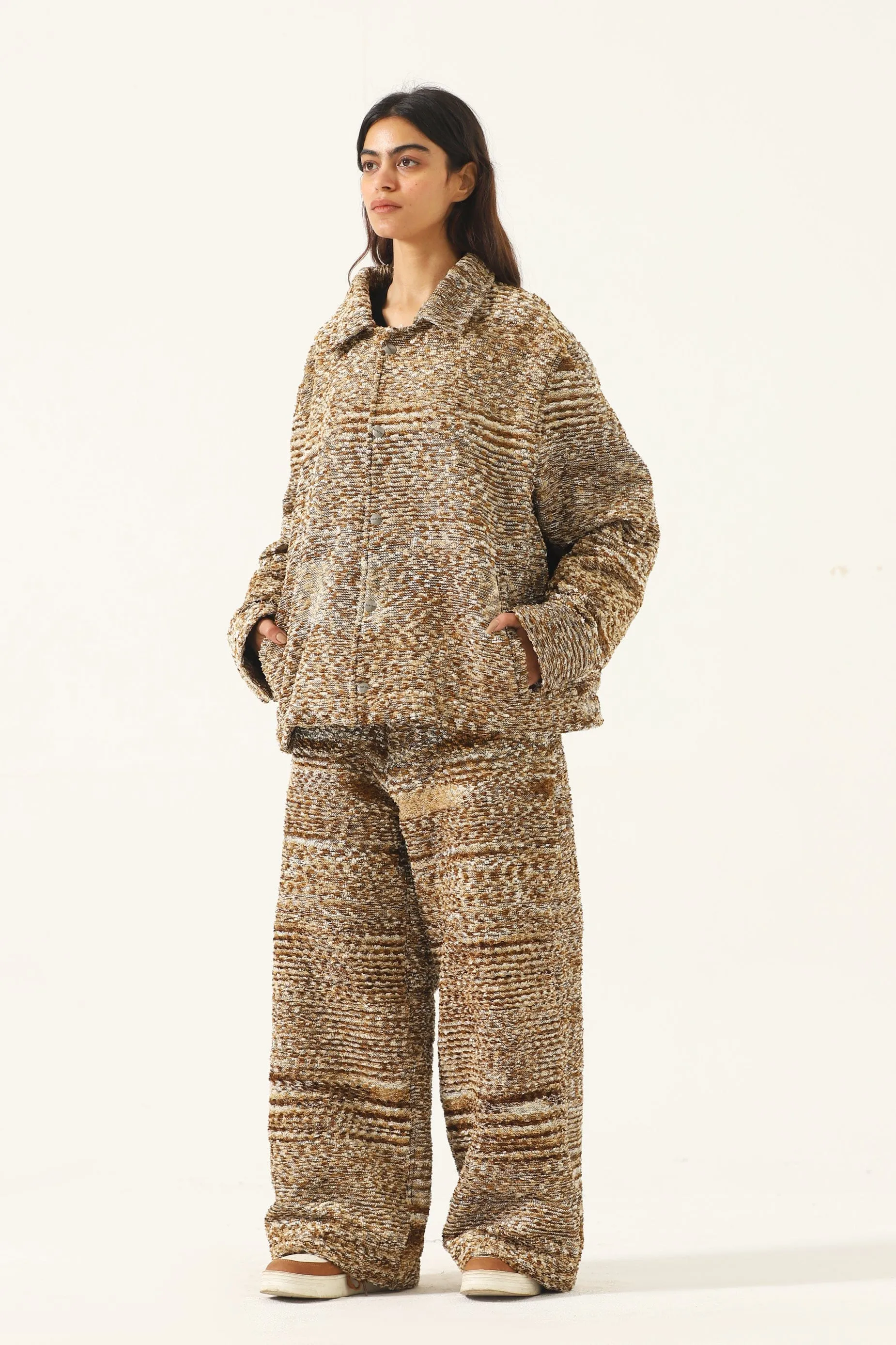 "DISTORTED VERSES" HANDWOVEN JACQUARD JACKET