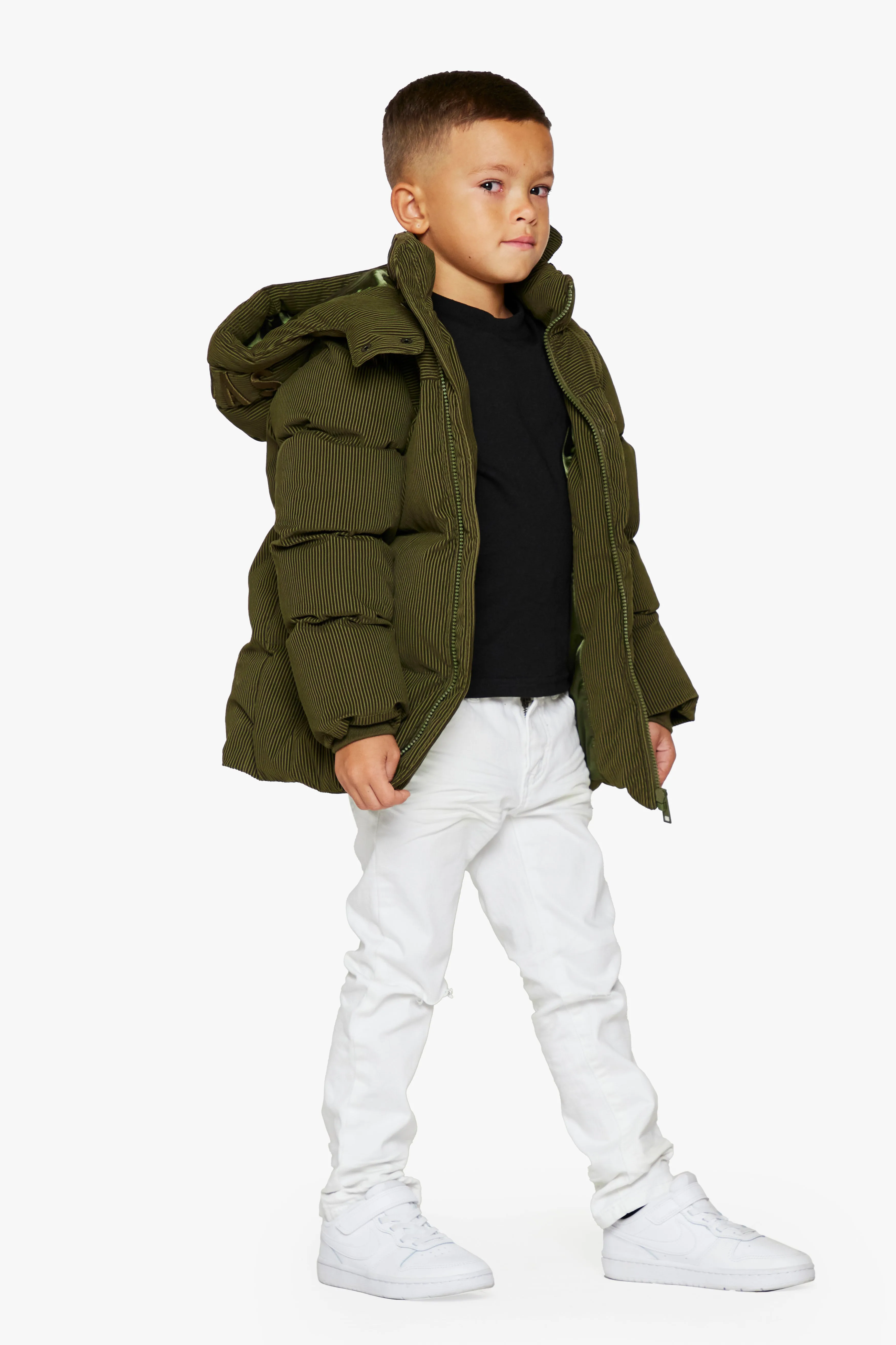 "GOYO" GREEN KIDS PUFFER JACKET