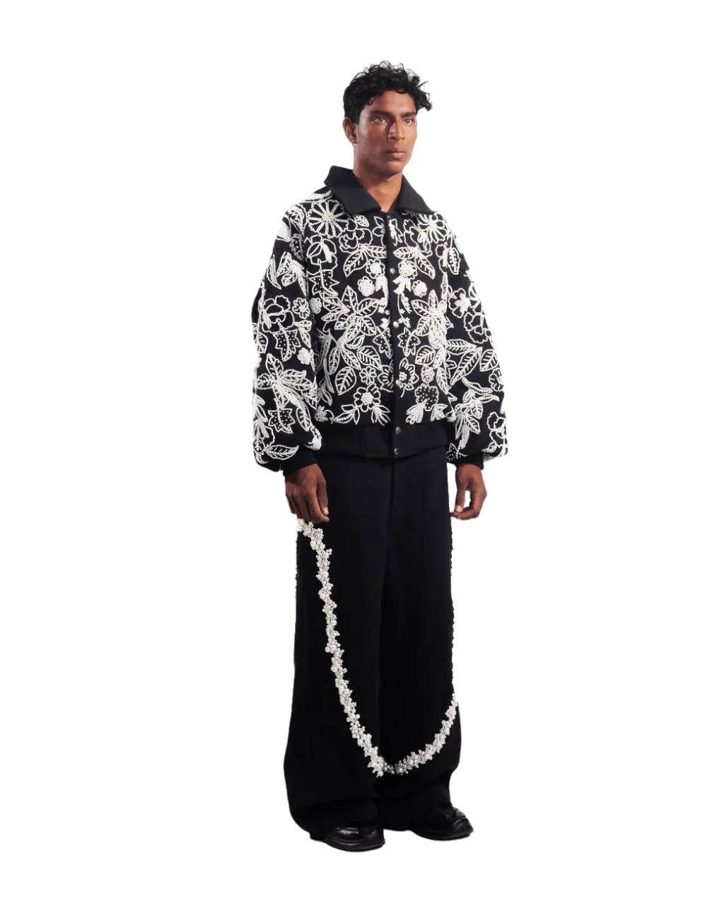 "PEARLS OF SUMMER" EMBROIDERED DENIM JACKET