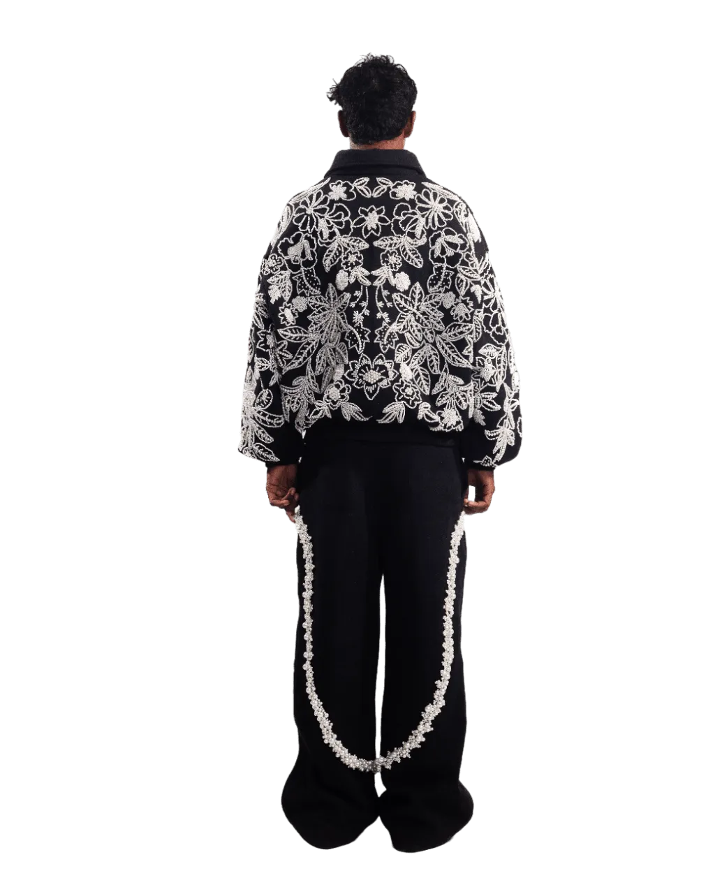 "PEARLS OF SUMMER" EMBROIDERED DENIM JACKET