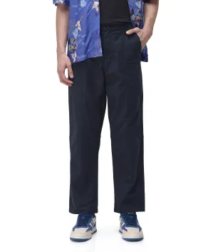 Rare Rabbit Men's Petro Navy Cotton Elastane Fabric Straight Fit Cargo Style Trouser