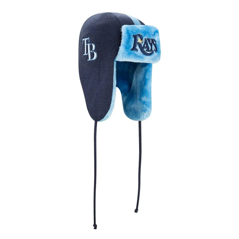 Rays New Era Navy Helmet Head Knit Hat