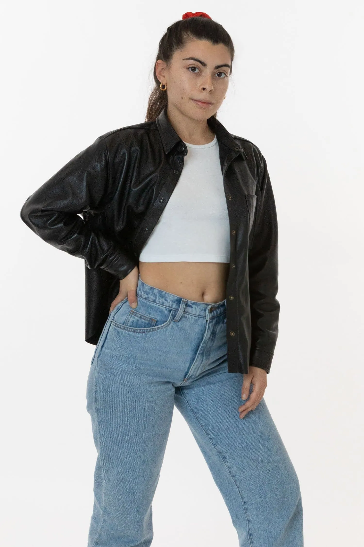 RLH3027 - Leather Button Up