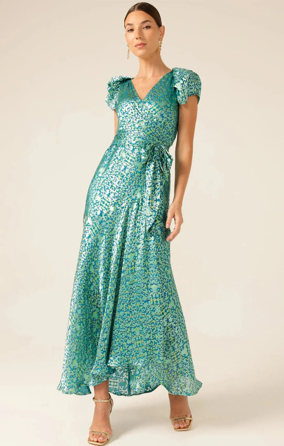 Sacha Drake Siren Sea Maxi Wrap in Aqua Turquoise