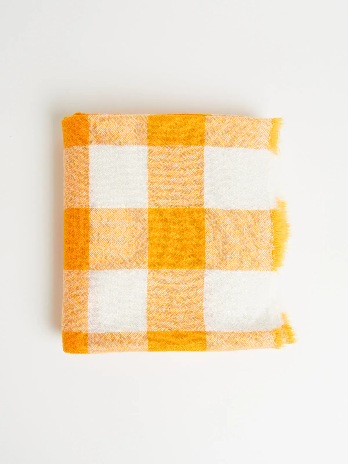 Scialle Shawl 1/2 in Cream/Yellow 5cm Check